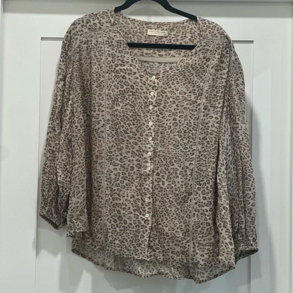 Spell Beige Leopard Print Blouse - Picture 3 of 5
